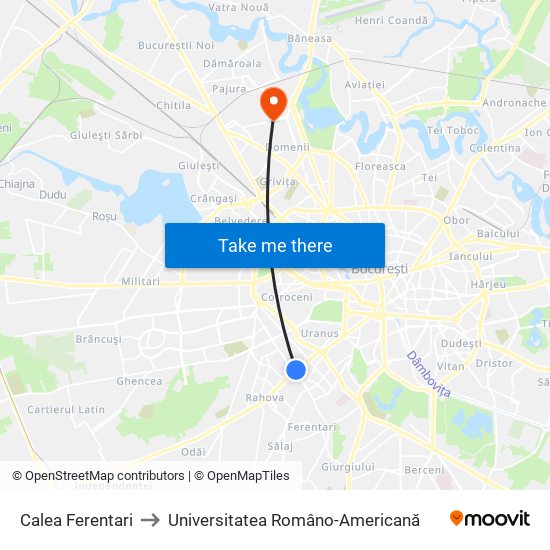 Calea Ferentari to Universitatea Româno-Americană map