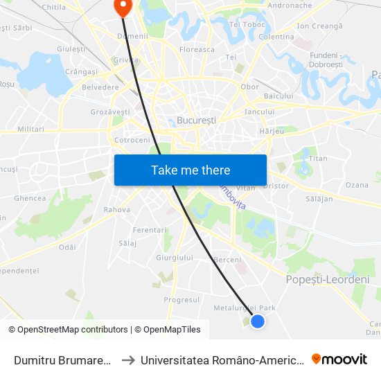 Dumitru Brumarescu to Universitatea Româno-Americană map