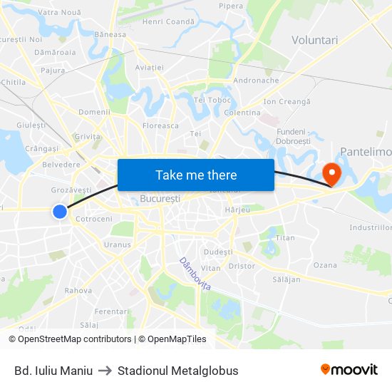 Bd. Iuliu Maniu to Stadionul Metalglobus map