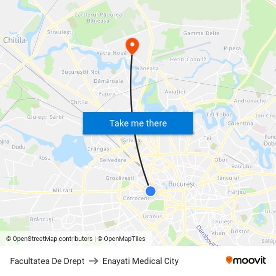 Facultatea De Drept to Enayati Medical City map