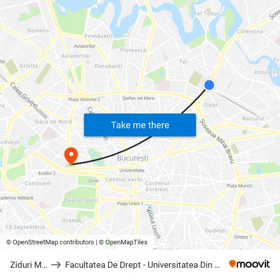 Ziduri Mosi to Facultatea De Drept - Universitatea Din București map