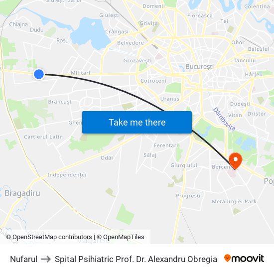 Nufarul to Spital Psihiatric Prof. Dr. Alexandru Obregia map