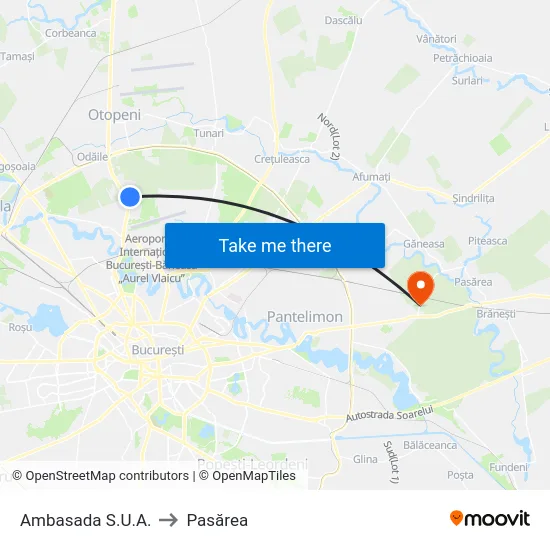 Ambasada S.U.A. to Pasărea map