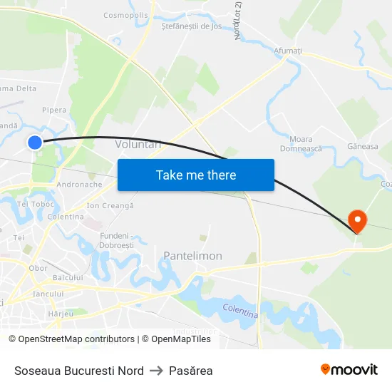 Soseaua Bucuresti Nord to Pasărea map