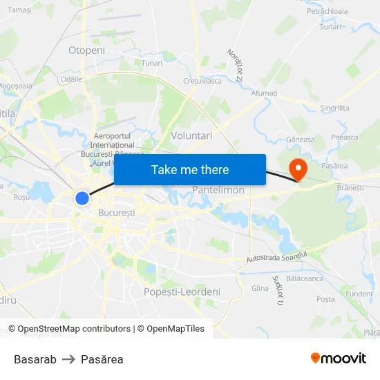 Basarab to Pasărea map