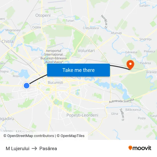 M Lujerului to Pasărea map