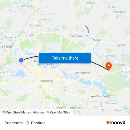 Subcetate to Pasărea map