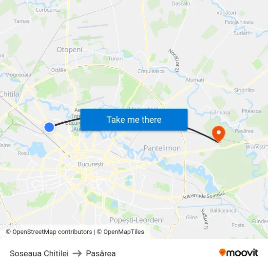 Soseaua Chitilei to Pasărea map