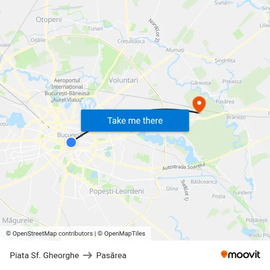 Piata Sf. Gheorghe to Pasărea map