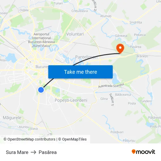 Sura Mare to Pasărea map