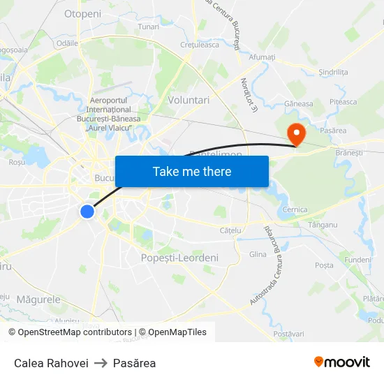 Calea Rahovei to Pasărea map