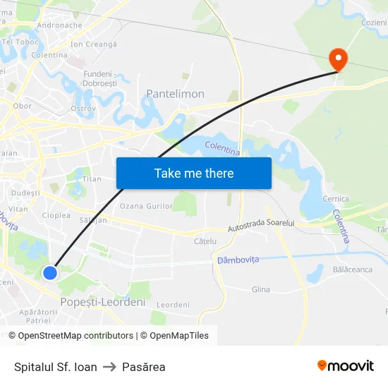 Spitalul Sf. Ioan to Pasărea map