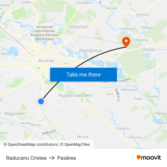 Raducanu Cristea to Pasărea map