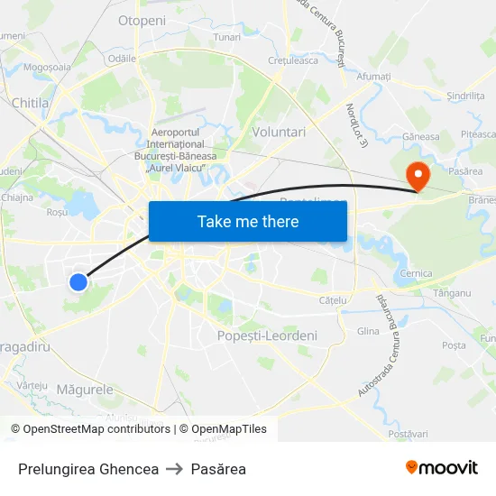Prelungirea Ghencea to Pasărea map