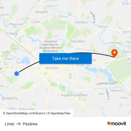 Liniei to Pasărea map