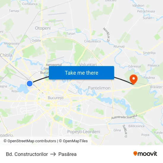 Bd. Constructorilor to Pasărea map