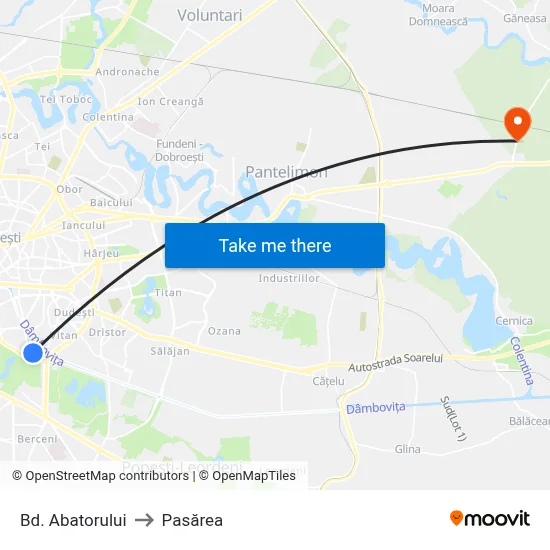 Bd. Abatorului to Pasărea map