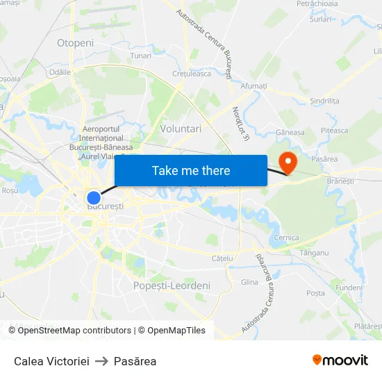 Calea Victoriei to Pasărea map