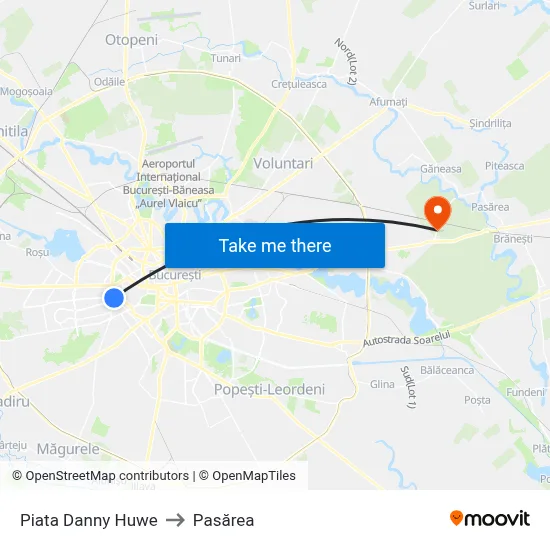 Piata Danny Huwe to Pasărea map