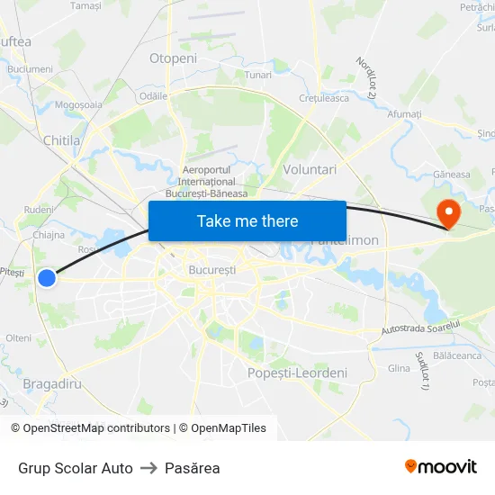 Grup Scolar Auto to Pasărea map