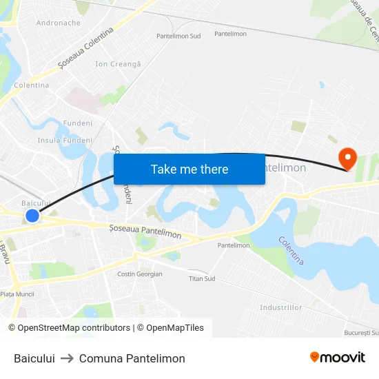 Baicului to Comuna Pantelimon map