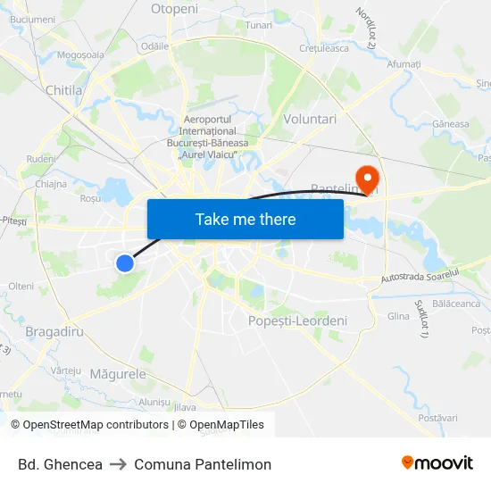 Bd. Ghencea to Comuna Pantelimon map