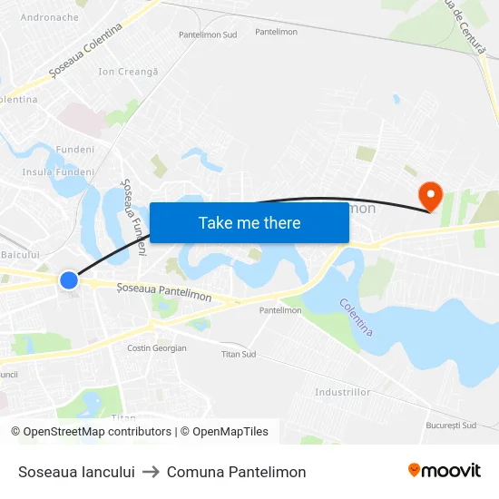 Soseaua Iancului to Comuna Pantelimon map