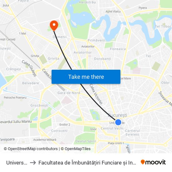 Universitate to Facultatea de Îmbunătățiri Funciare și Ingineria Mediului map