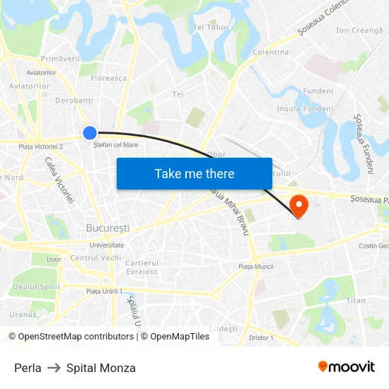 Perla to Spital Monza map