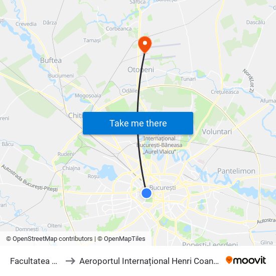 Facultatea De Drept to Aeroportul Internațional Henri Coandă București (OTP) map