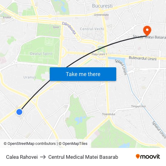 Calea Rahovei to Centrul Medical Matei Basarab map