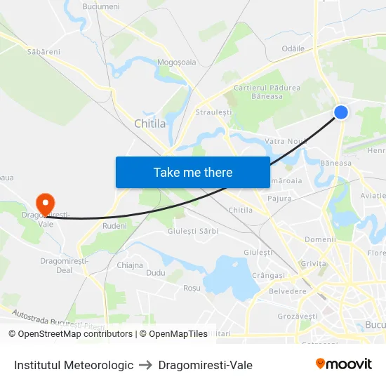 Institutul Meteorologic to Dragomiresti-Vale map