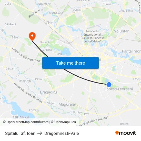 Spitalul Sf. Ioan to Dragomiresti-Vale map