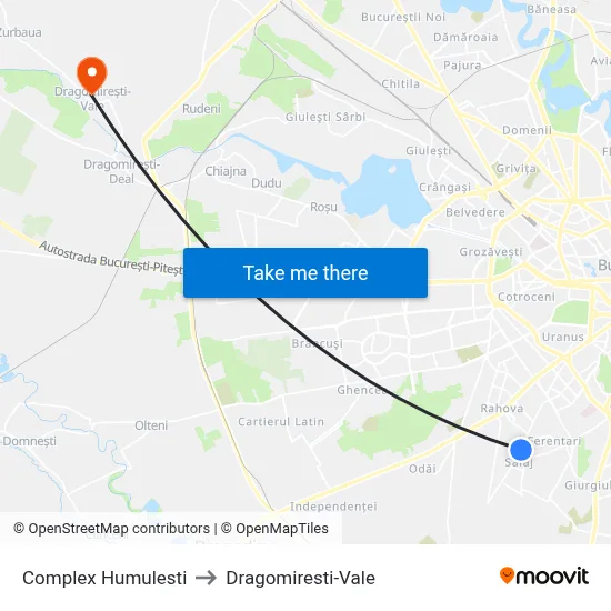 Complex Humulesti to Dragomiresti-Vale map