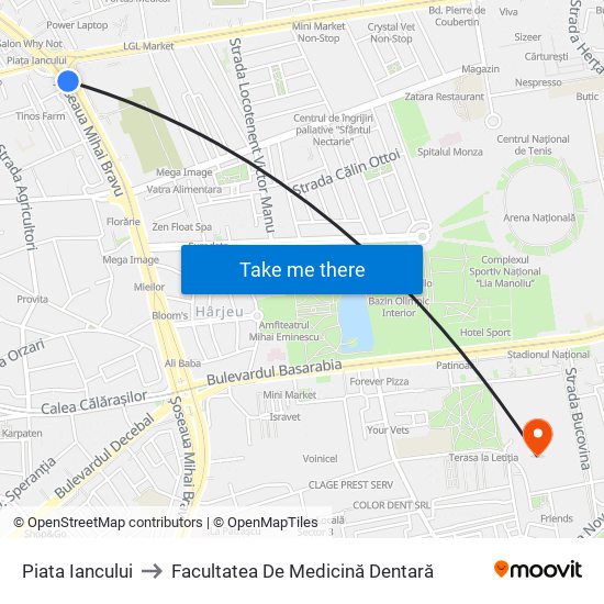 Piata Iancului to Facultatea De Medicină Dentară map