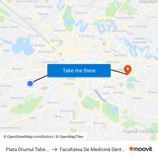 Piata Drumul Taberei to Facultatea De Medicină Dentară map