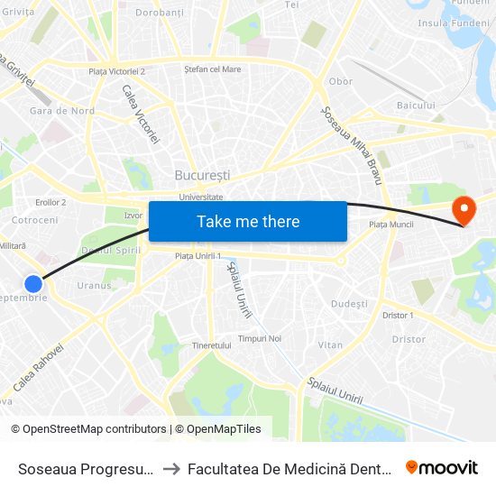 Soseaua Progresului to Facultatea De Medicină Dentară map