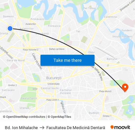 Bd. Ion Mihalache to Facultatea De Medicină Dentară map