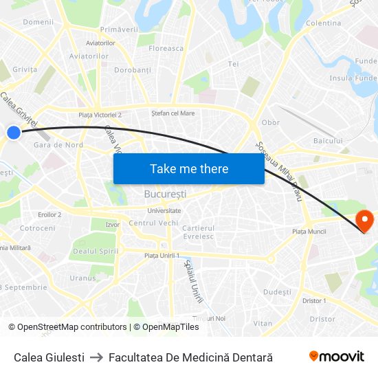 Calea Giulesti to Facultatea De Medicină Dentară map