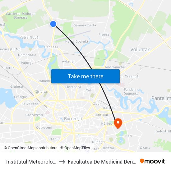 Institutul Meteorologic to Facultatea De Medicină Dentară map