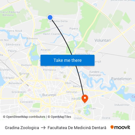 Gradina Zoologica to Facultatea De Medicină Dentară map