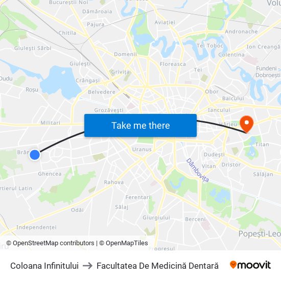 Coloana Infinitului to Facultatea De Medicină Dentară map