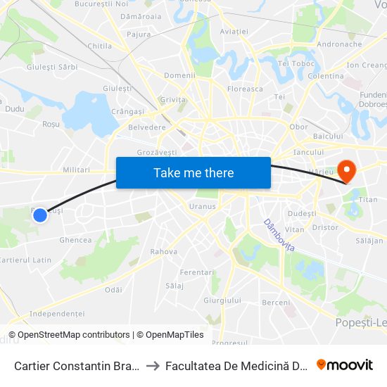 Cartier Constantin Brancusi to Facultatea De Medicină Dentară map