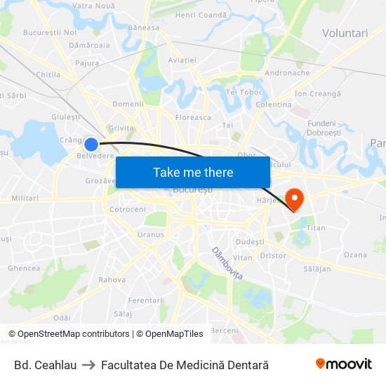 Bd. Ceahlau to Facultatea De Medicină Dentară map
