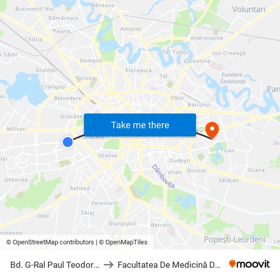 Bd. G-Ral Paul Teodorescu to Facultatea De Medicină Dentară map