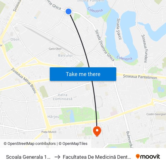 Scoala Generala 145 to Facultatea De Medicină Dentară map