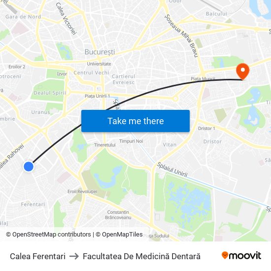 Calea Ferentari to Facultatea De Medicină Dentară map