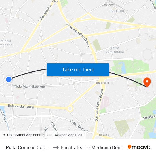 Piata Corneliu Coposu to Facultatea De Medicină Dentară map