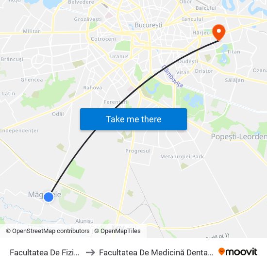 Facultatea De Fizica to Facultatea De Medicină Dentară map