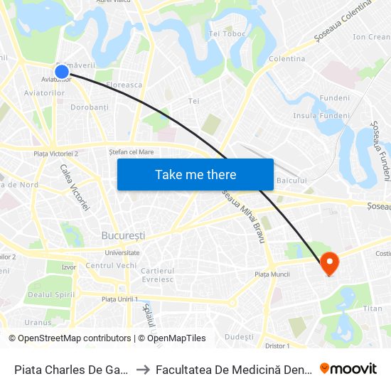 Piata Charles De Gaulle to Facultatea De Medicină Dentară map